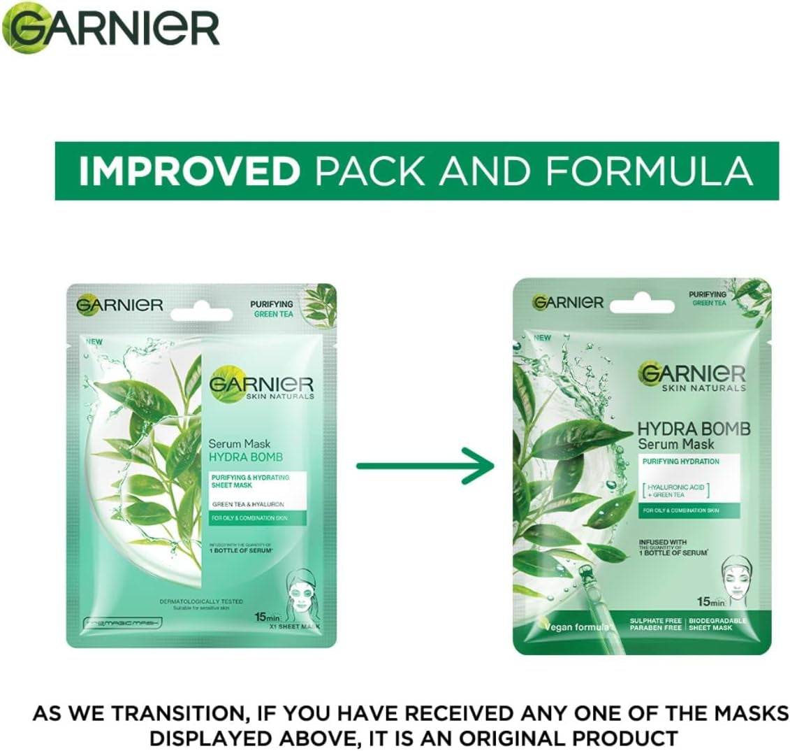 Skin Naturals, Green Tea Serum Mask, 32 G