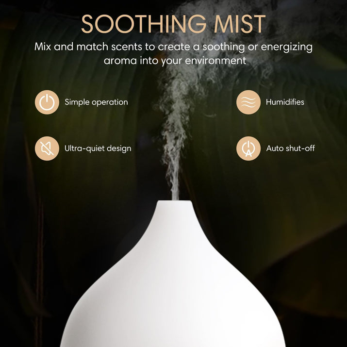 Essential Oil Diffuser, 100Ml Small Aromatherapy Ultrasonic Cool Mist Humidifier with Warm White Lights, Auto Shut-Off Function, for Office Home