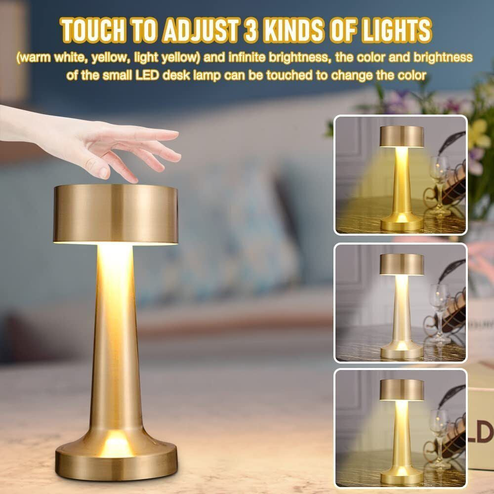 ​Cordless LED Table Lamp USB Rechargeable Modern Lamp Dimmable Bar Night Light