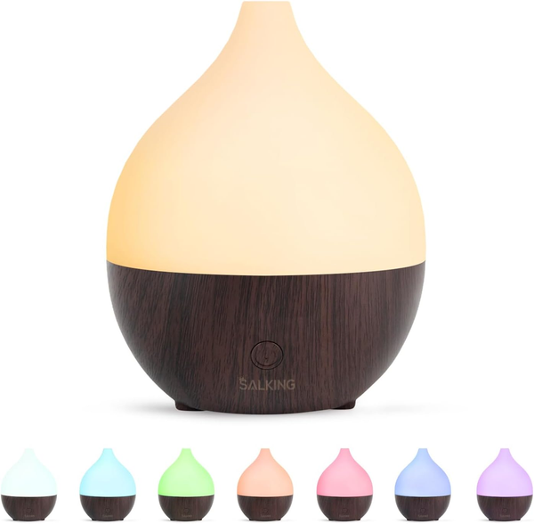 Essential Oil Diffuser, 100Ml Small Aromatherapy Ultrasonic Cool Mist Humidifier with Warm White Lights, Auto Shut-Off Function, for Office Home
