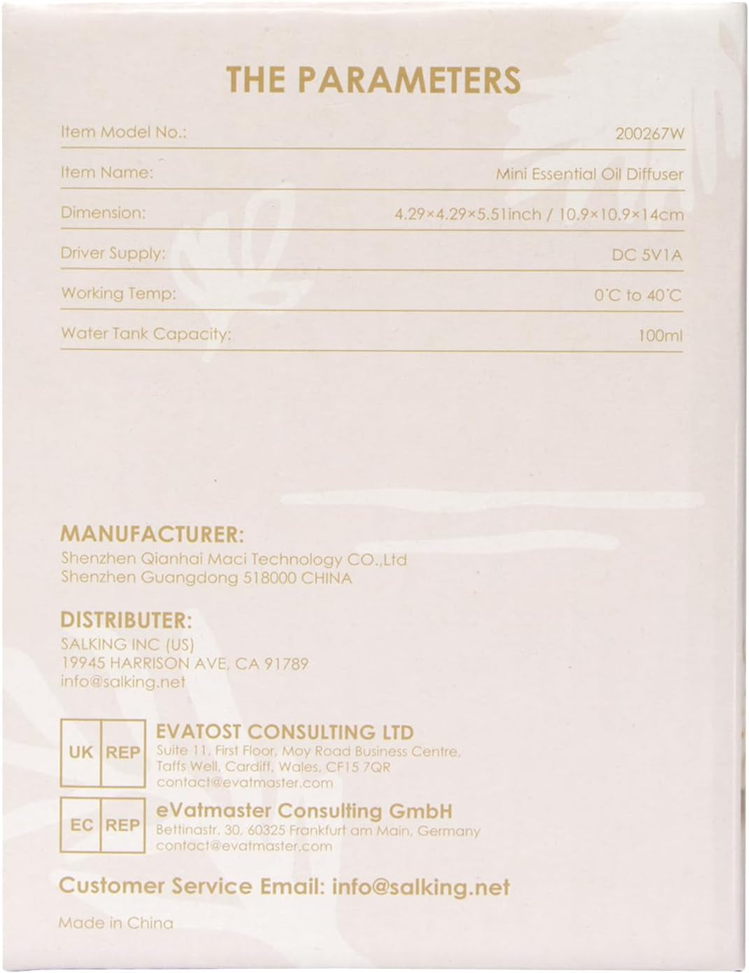 Essential Oil Diffuser, 100Ml Small Aromatherapy Ultrasonic Cool Mist Humidifier with Warm White Lights, Auto Shut-Off Function, for Office Home