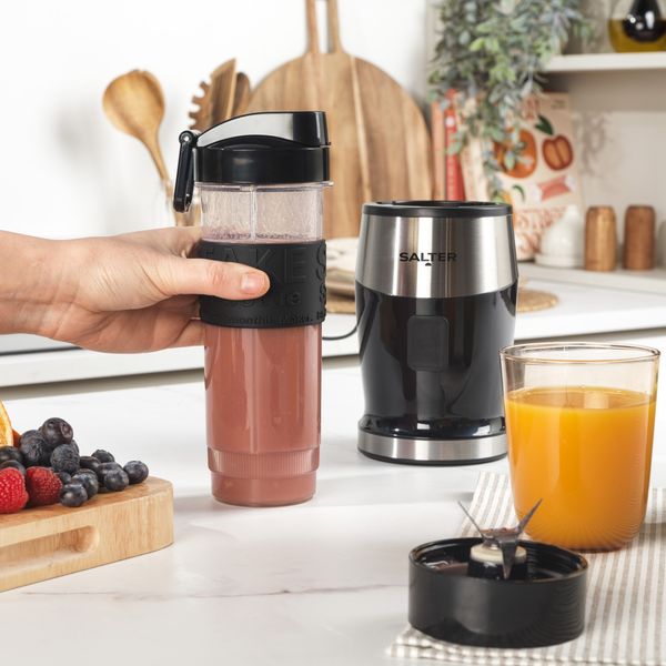 Salter 2-In-1 Jug Blender & Mini Chopper Electric 1.2L Mixer 570Ml Sports Bottle