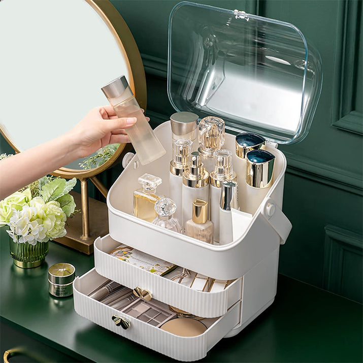 Cosmetic Storage Organiser Makeup Three Layer Skincare Display Case Box